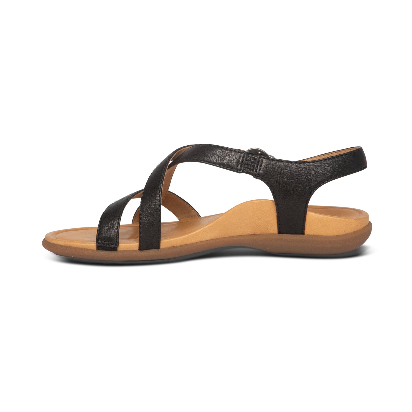 Penny Adjustable Quarter Strap Sandal Black